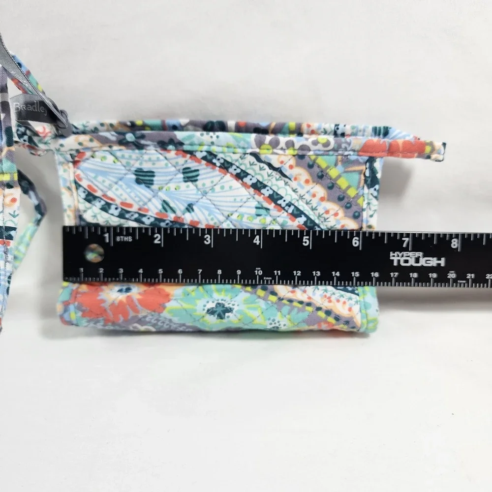 Vera Bradley Citrus Paisley Quilted Zip Case Floral Cotton Makeup Travel Wallet